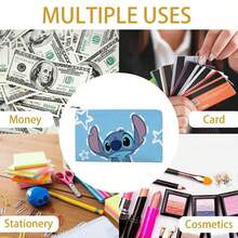 MINISO X Disney Stitch Star Accent Zipper Storage Bag,Pencil Pouch,‌Cosmetic Bag,Cute Cartoon Design For Office, - Style 1 - View 2