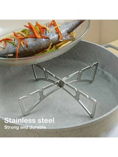 Stainless Steel Heat-Resistant Folding Steamer Rack - Portable Waterproof Insulated Steamer Rack, Suitable For Camping And Outdoor Use - Easy To Clean - Outdoor Cooking Tool - Durable (Non-Food Contact)