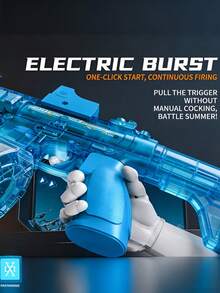 Cool LED Light M416 Electric Water Gun, High Pressure Powerful Squirt Gun, Realistic Recoil Simulation, Large Capacity Water Reservoir, Waterproof, Perfect For Summer Outdoor Beach Pool Backyard Water Fun - Multicolor - View 5