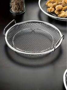 Rejilla de enfriamiento redonda de acero inoxidable con asas, resistente al óxido y fácil de limpiar. Malla fina para enfriar, drenar y colar, perfecta para uso doméstico y de cocina. - Plateado - Ver 8