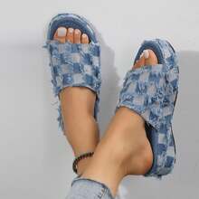 Comfortable & Stylish Womens Sandals For Summer - Lightweight Non-Slip Open-Toe Slippers With Thick Soles For Casual Wear - Xanh dương 1 - Xem 6