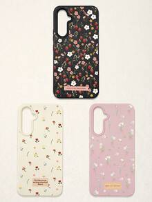 3 件套花卉印花手机壳，兼容 和 Galaxy，采用甜美、浪漫、可爱的粉色、白色、玫瑰红配色设计，特别适合年轻女性。 - 彩色 - 查看 42