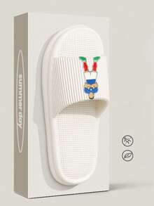 Japanese-Style Comfortable Home Slippers, Soft And Fitting To The Feet, Versatile Daily Home Slide Sandals - White - View 5