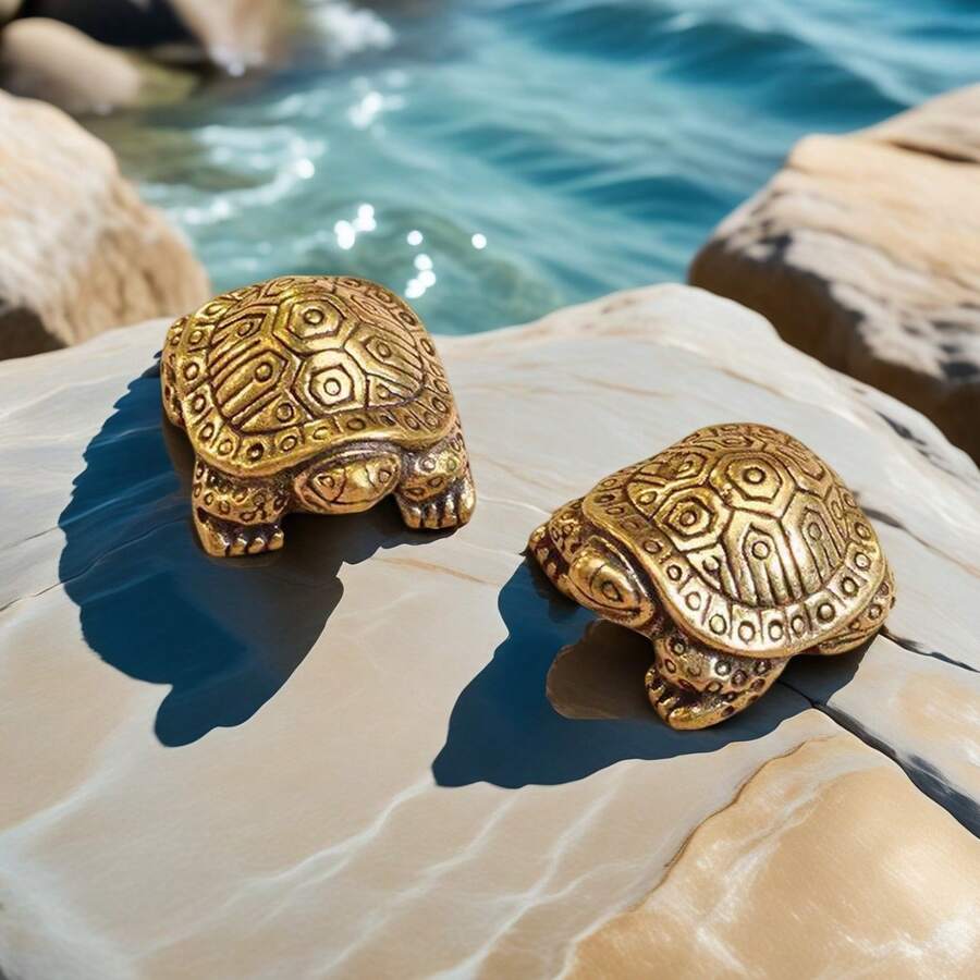 1pc Handmade Longevity Turtle Sculpture Decor - Symbol Of Longevity - Unique Decorative Details - Cultural Charm And Lasting Indoor Style - Tea Pet Ornament
