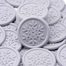 30pcs Flower Pattern Wax Seal Stickers, Special Wax Seal Suitable For Envelopes And Invitations, Easy To Use With Strong Adhesiveness, Flower Envelope Stickers, Gift & Invitation Accessories - Flower-empty Gray - View 2