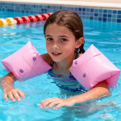 2 sets de brazaletes inflables - flotadores de brazo para nadar, aros inflables de PVC para nadar, adecuados para niños y adultos de 3-5-6-12 años