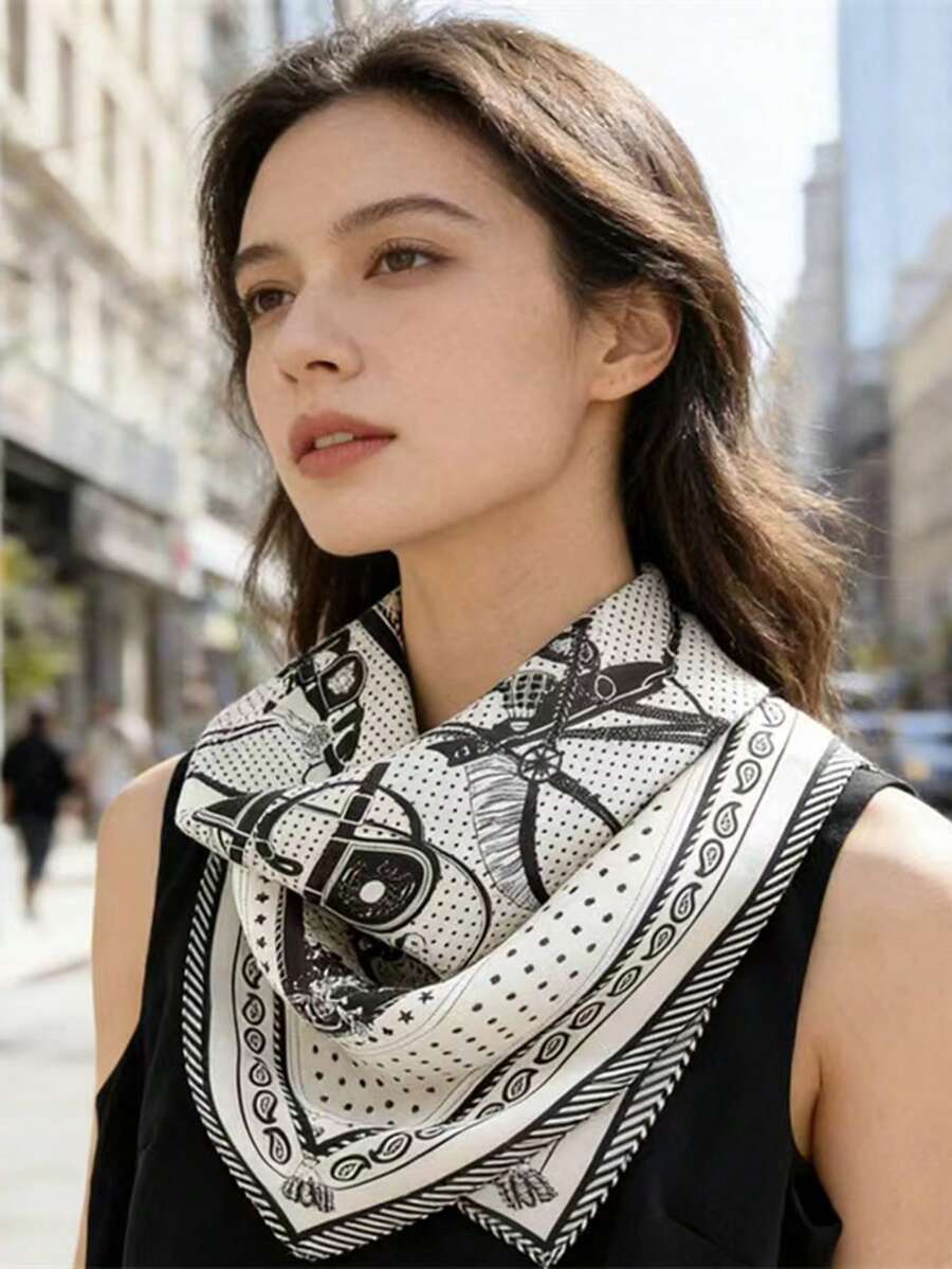1条新款方巾，时尚百搭，夏季女士方巾/领巾 - 彩色 - 查看 1