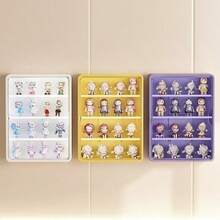 1/120盲盒展示柜，壁挂式展示柜，透明亚克力可动人偶展示架，防尘娃娃玩具收纳盒，无需钻孔 - 彩色 - 查看 6