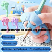 2pcs Kids Finger Writing Posture Corrector Pen Grip, With Silicone Pen Bag, Random Color, Essential For Back To School - Multicolor - View 4