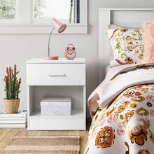 2-Tier Nightstand Bedside Cabinet End Table For Bedroom Home Office White - White - View 2