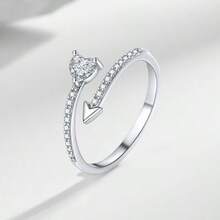 1 Chiếc nhẫn đôi bằng bạc Sterling mới, kiểu dáng thời trang, đính đá Zirconia hình trái tim, phong cách Ins Niche, sang trọng, cao cấp. - chiếc nhẫn tình yêu - Xem 5