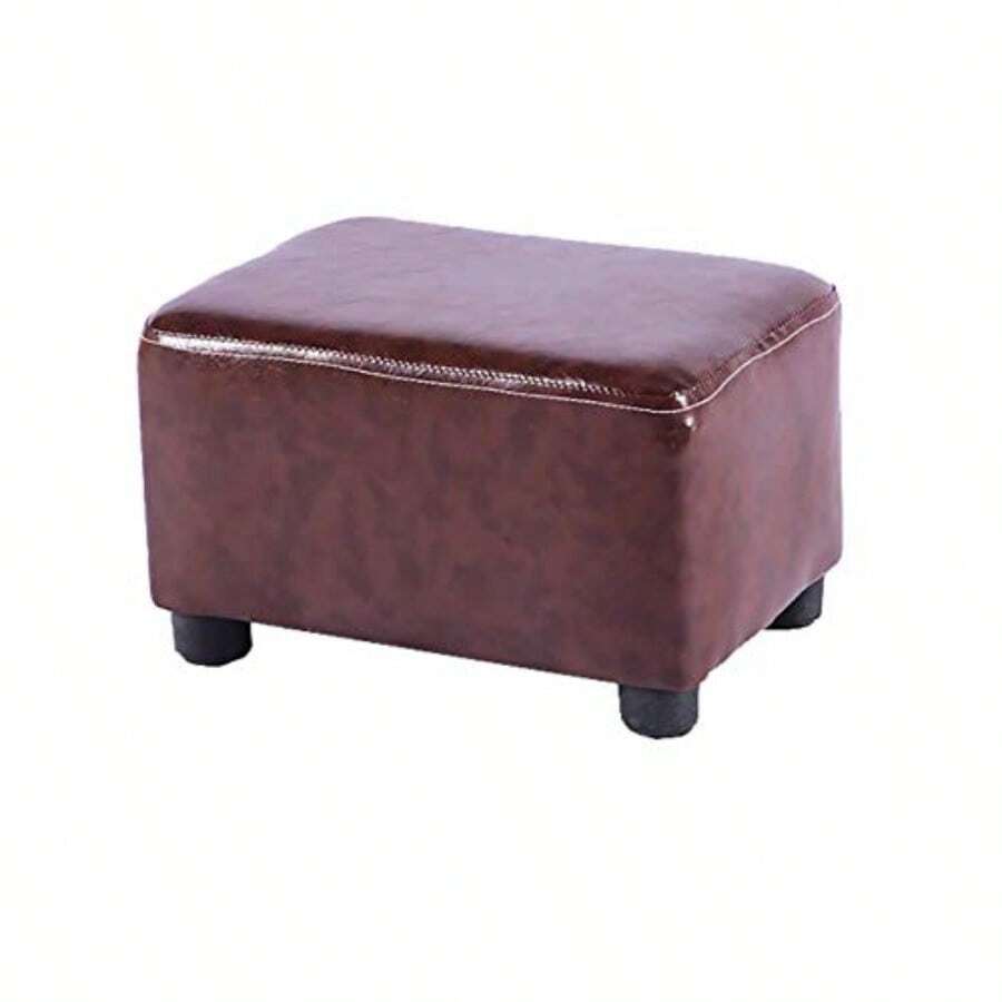 Small Footstool Footrest Pouffe Chair Stool Ottoman For Bedroom Living Room Brown - Brown - View 1