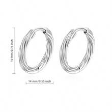 High Quality 316L Stainless Steel Hypoallergenic Golden Earrings, Plum Blossom Twist Round Hoop Earrings In Gold & Silver Color, Tarnish Resistant, Comfortable & Versatile, Minimalist Elegant Design, Suitable For Daily Wear Or Parties, Fashion Jewelry Gift For Women - Golden - View 10