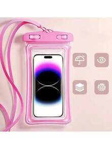 1 túi đựng điện thoại chống nước IPX8, chất liệu PVC dày, trong suốt, khóa 4 lớp, chống trầy xước, vỏ điện thoại trong suốt cảm ứng, thích hợp cho bơi lội, bãi biển, đi biển, vật dụng cần thiết cho du lịch mùa hè 2026, quà tặng sinh nhật/ngày lễ tuyệt vời. - Nhiều màu - Xem 10