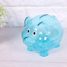 1 chiếc ống tiết kiệm bằng nhựa trong suốt hình hoạt hình màu xanh dương/xanh lá cây/hồng/cam, hũ tiết kiệm sáng tạo, quà tặng cho trẻ mẫu giáo, quà sinh nhật, quà tựu trường, hộp đựng tiền xu cho bé trai và bé gái - Nhiều màu - Xem 7