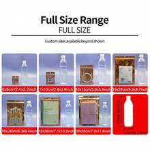 100个金色单面透明塑料拉链袋，可重复使用，适用于零食、咖啡、坚果、糖果、香料、干果、卡片、水晶等食品包装，带挂孔，可密封，适用于节日、庆典、生日、婚礼、派对、礼品包装等场合。 - 金色 - 查看 11