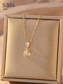 Hihho 1 chiếc dây chuyền xương đòn đính đá Zirconia nhiều kiểu dáng, phù hợp để phối cùng áo hai dây, áo phông trắng, áo sơ mi, lý tưởng cho trang phục đi làm hàng ngày của phụ nữ. - Vàng - Xem 12