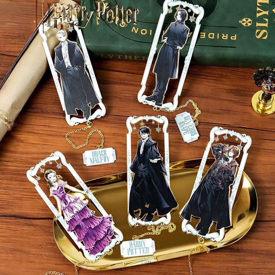 Harry Potter Dấu trang kim loại, Dấu trang chủ đề trang phục nhân vật mạ đồng rỗng với dây xích đuôi, Quà tặng dấu trang cho người đọc sách trong câu lạc bộ, sinh nhật, lễ hội, nhà văn, người yêu sách, bạn bè, giáo viên [Được cấp phép chính thức] - Nhiều màu - Xem 1