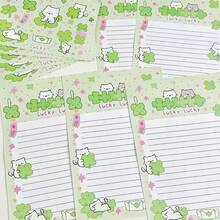 Bộ 5 phong bì hình mèo may mắn và cỏ ba lá (5 phong bì + 5 giấy viết thư), văn phòng phẩm viết tay, quà tặng kiểu INS cho bạn bè. - Bộ - Xem 3