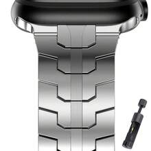 1条不锈钢表带，兼容 Ultra 2，尺寸49mm、46mm、44mm、42mm，金属表链，适用于 Series 11、10、9、8、7、6、SE、5、4、3、45mm表带，替换表带，超耐用表带，附赠表带调节器 - 42/44/45/46/49MM - 查看 13