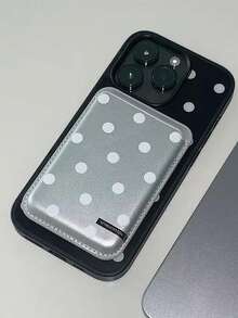 Minimalist Polka Dot Niche Magnetic Card Holder Magsafe Leather Card Case - Multicolor - View 5