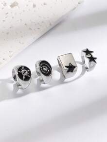 European And American Pentagram Ring Set, High-End Hiphop Niche Personalized Rings For Men - Men's Rings - View 7