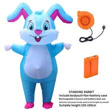 Adult Standing Cute Bunny Inflatable Costume, Holiday Party Funny Performance Costume, Cartoon Animal Inflatable Doll Costume - Multicolor - View 15
