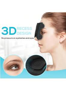1pc 3D Contour Design Eye Mask, Adjustable Strap Fits Different Head Shapes, Unisex Blackout Eyemask, 100% Light Blocking Soft & Comfortable, Suitable For Night Shift, Travel, Yoga, Nap, Black, For Bedroom Use - One Size Fits All - View 7