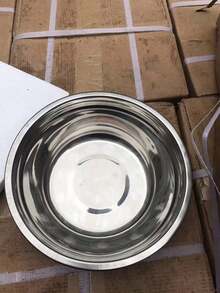 Bộ 1/2 bát ăn cho mèo/chó bằng thép không gỉ, bát đựng thức ăn cho thú cưng, chống trượt, chống cắn, bền bỉ. - bạc - Xem 4