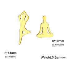 TEAMER 1 Pair Minimalist Stainless Steel Yoga Meditation Figure Stud Earrings, Yoga Symbol Decompression Sports Pattern Earrings, Unique Gift For Friends - Simple Series - View 12