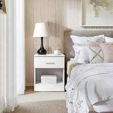2-Tier Nightstand Bedside Cabinet End Table For Bedroom Home Office White - White - View 9
