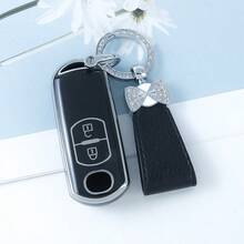 1 pieza Llavero lindo; 1 pieza Funda de llavero con control remoto de 2 botones accesorio compatible con CX-3, CX-5, CX-7, CX-9, Speed, Miata, MX5 - Cierre de lazo corto - Ver 16