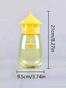 1pc Reusable Hanging Fruit Fly Trap, Suitable For Kitchen And Orchard Pest Control, No Power Needed, Plastic Material, For Garden And Home Use, 15cm Large Yellow Fly Paper, Fly Trap Bottle, Fruit Fly Trap, Fruit Fly Bait (Bait Not Included), Insect Trap, Home Decor, Household Item, Mother's Day Gift - Multicolor - View 5
