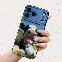 Funda para teléfono - Funda negra premium con estampado divertido de vaca, antideslizante y anticaída para  17/17Air/17Pro/17Promax/ 16/16Plus/16Pro/16Promax/ 15/15Plus/15Pro/15Promax/13/12/11/8/7/Xr/Xs/Xsmax - Negro - Ver 9