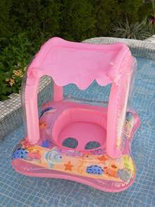 1 chiếc phao bơi trẻ em có mái che nắng, dụng cụ hỗ trợ bơi lội, thiết bị tập bơi chống tia UV, phao tập bơi. - Nhiều màu - Xem 3