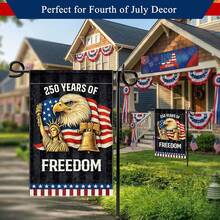250 Years America Garden Flag 1776–2026, 250th Anniversary Patriotic Singel-Sided/Double-Sided Outdoor Yard Decor, Semiquincentennial 12*18 Inch (Black) - 樣式1 - 查看 8