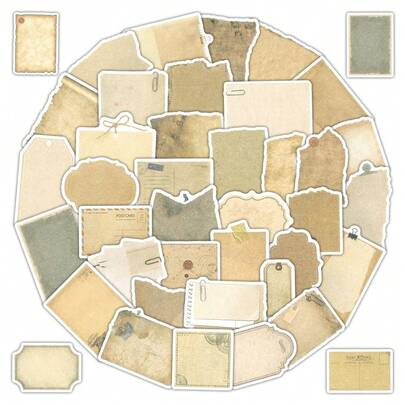 Classic Vintage Style Adhesive Stickers 40 Pieces DIY Scrapbook Album Notebook Decoration