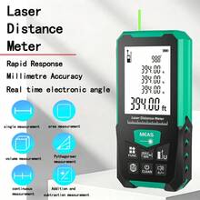 Laser Distance Meter - Green Light, Real Time Angle Function, Multiple Measurement Modes, M/In/Ft Switching, 2.4 Inch LCD Screen, Applicable To Architecture And Home Decoration, 5 Range Options: 164FT/ 328FT/ 394FT/ 492FT/ 656FT(Without Battery) - Green Light - View 2