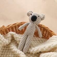 1pc Handmade Woven Rabbit Rattle - Soft Plush Rabbit Ring Toy, Suitable For Infants And Toddlers, Mixed Color Textiles, Easy To Grip, Attract Baby's Attention, Suitable For Nursery Decor, Cognitive Development, Suitable For Easter, Christmas, Birthday And Newborn Gifts, Easter Basket Stuffers - Multicolor - View 3