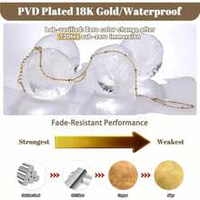 Hand Chain 18K Gold Plated Stainless Steel Non Tarnish Link With Finger Ring Bracelet Stacks Christmas Gifts Waterproof Jewelry Handchain  Bracelets For Women - 雙層鍍金 - 查看 3