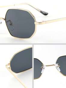 4pcs Copper Geometric Full-Rim Classic Modern Minimalist Glasses Style For Women, Suitable For Daily Life, Outdoor Travel, Shopping, Outings, Dating, Fashion Accessory, Fits All Face Shapes - 4pcs Gold, Black, Silver and Gray Tea Set - View 5