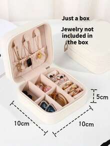 1个个性化首饰盒，旅行首饰盒，生日礼物，圣诞礼物，送给女性和少女的礼物，字母A-Z旅行首饰盒 - 白色 - 查看 5