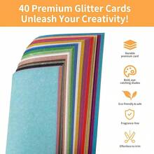 10/20/40pcs Multi-Color Glitter Card Paper, High-Quality Shiny Card Paper, A5 Glitter Paper For Arts & Crafts, Card Making, Scrapbooking DIY Projects - Multicolor - View 7