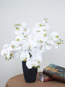 Artificial Orchids, Highly Realistic And Lifelike Butterfly Orchids, Classic Style Artificial Orchid Flower Arrangements, Decorative Silk Orchids, Suitable For Home Decoration In Living Rooms, Hotel And Wedding Flower Arrangements, Halloween Decorations, Christmas Decorations, Autumn Decorations - White - View 7
