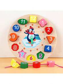 Reloj De Clasificación De Forma Y Color De Madera - Enseñanza Del Tiempo Con Bloques De Números, Apilamiento, Clasificación Y Rompecabezas, Juguete Educativo Montessori Para Niños De Un Año De Edad - Multicolor - Ver 6