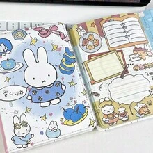 MIFFY 1 set/1 pieza Nuevo cuaderno de apariencia alta con conejo  azul suave y lindo, páginas interiores a todo color, cuaderno de estudiante de alta apariencia, regalo de cumpleaños perfecto para amigos, familia y compañeros de clase, primera opción perfecta para regalos escolares - Multicolor - Ver 4