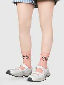 1双春夏新款可爱卡通趣味小猪图案舒适中筒袜 - 彩色 - 查看 5