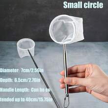 1pc Fine Mesh Aquarium Fish Net With Extendable Handle, Convenient For Catching And Handling - View 4