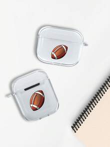 1 chiếc ốp tai nghe in 2D họa tiết bóng bầu dục Mỹ, thời trang, đa năng, cá tính, phong cách bí ẩn sáng tạo, thích hợp làm quà tặng cho bạn gái, bạn thân, vợ, người yêu, dì, sếp, chị gái, bạn cùng lớp, giáo viên, quà sinh nhật/ngày lễ, trong suốt, mềm mại, bảo vệ toàn diện, chống bụi và chống nước, tương thích với 2/3/4/PRO/PRO2/PRO3 - Trong sáng - Xem 3