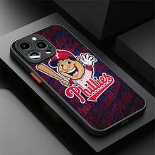 Funda para teléfono con la mascota de los Phillies, compatible con fundas para teléfonos :  17,  16 Pro Max,  15 Pro Max,  13 y  12. Fabricada en TPU, cómoda al tacto y ofrece protección contra golpes y caídas. Un regalo ideal para familiares, amigos, seres queridos, novios/novias y para aniversarios. - Negro - Ver 1